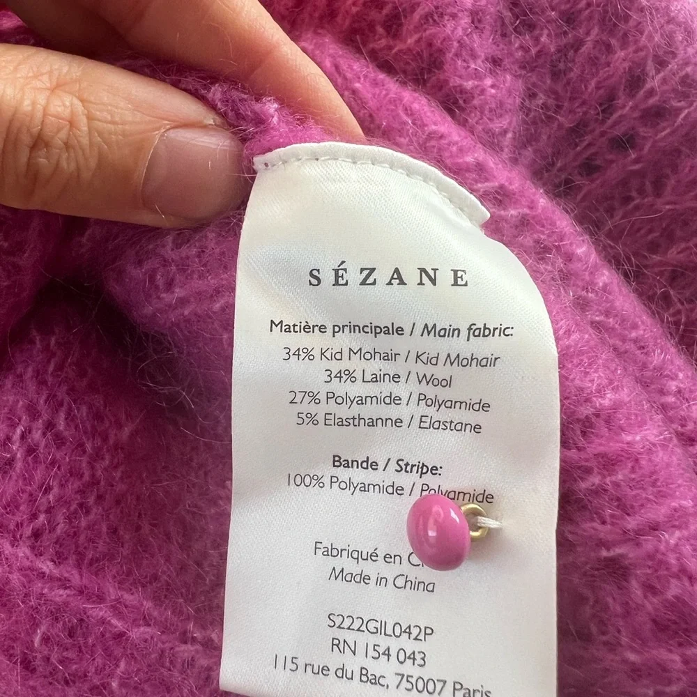 Sézane Susanna Kid Mohair/Wool Cardigan in Wisteria - NWOT - Picture 10 of 10